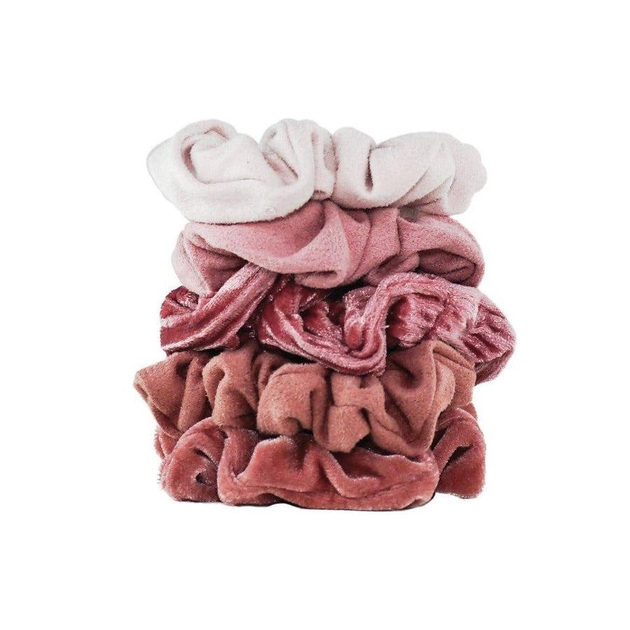 Velvet Scrunchies in Blush & Mauve-Accessories-[option4]-[option5]-[option6]-Shop-Womens-Boutique-Store