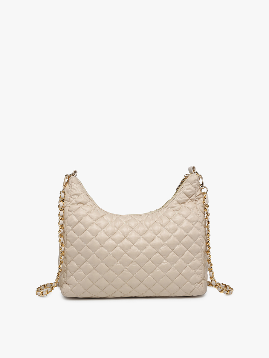 Bristol Quilted Nylon Hobo w/ Chain Strap-Accessories-[option4]-[option5]-[option6]-Shop-Womens-Boutique-Store