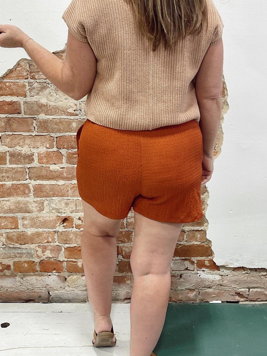 Baked in Clay Crinkle Shorts-Bottoms-[option4]-[option5]-[option6]-Shop-Womens-Boutique-Store