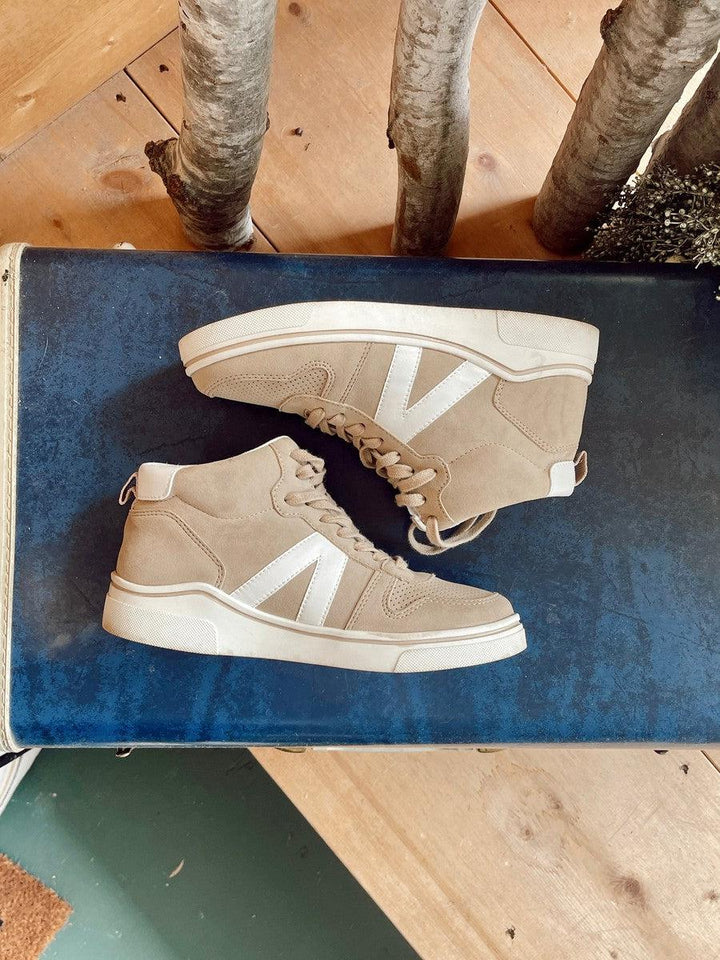Ginny High Top Sneaker in Sand-Shoes-[option4]-[option5]-[option6]-Shop-Womens-Boutique-Store