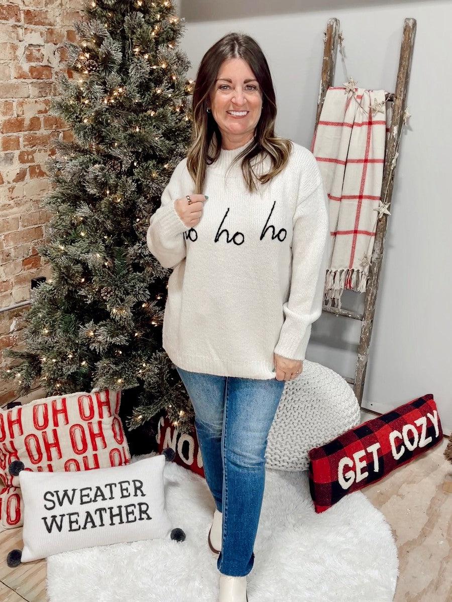 Ho Ho Holiday Sweater-Tops-[option4]-[option5]-[option6]-Shop-Womens-Boutique-Store