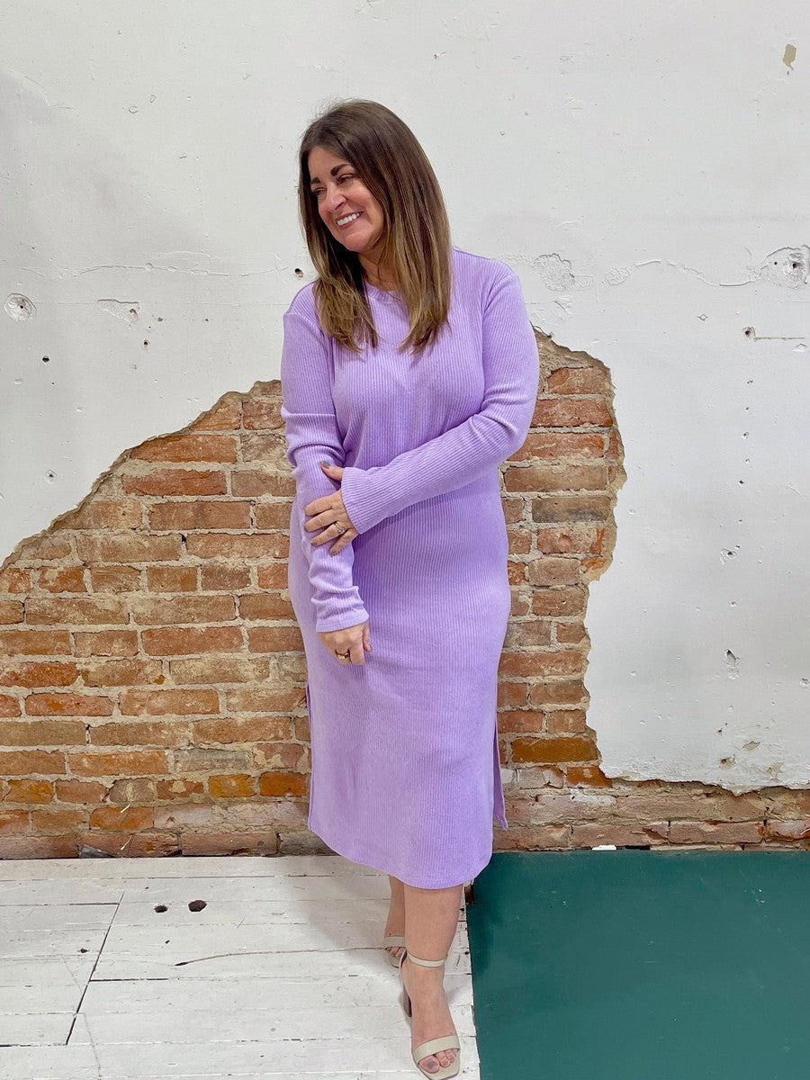 Lavender Love Ribbed Dress-Dresses + Jumpsuits-[option4]-[option5]-[option6]-Shop-Womens-Boutique-Store