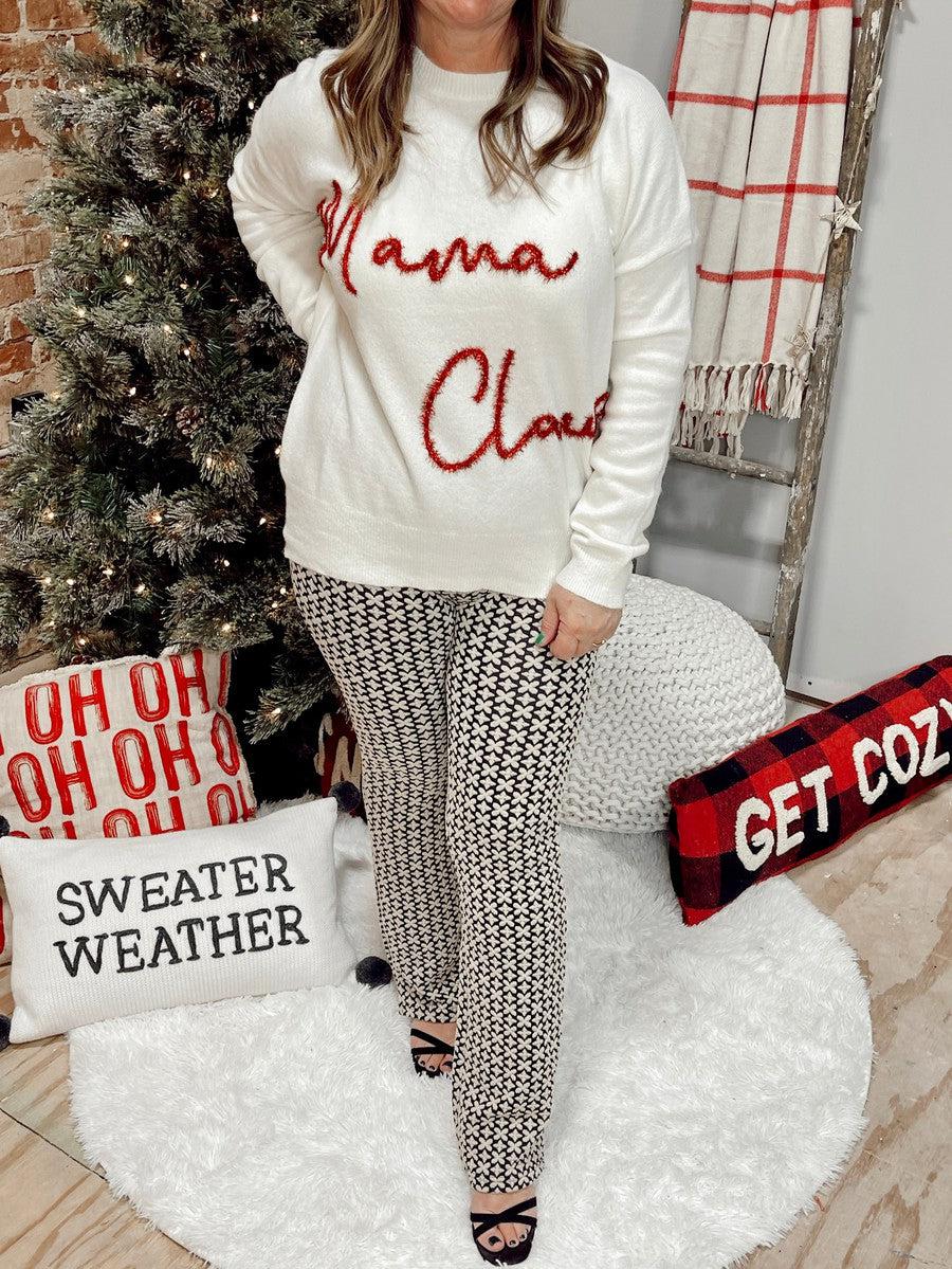 Mama Claus Pullover Sweater-Tops-[option4]-[option5]-[option6]-Shop-Womens-Boutique-Store