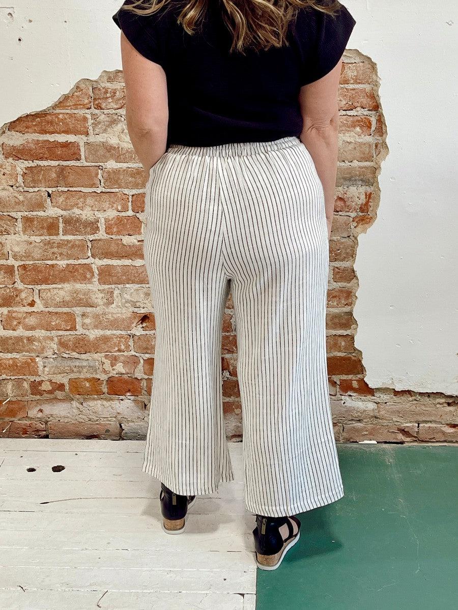 Pinstripe Linen Pants in Cream-Bottoms-[option4]-[option5]-[option6]-Shop-Womens-Boutique-Store
