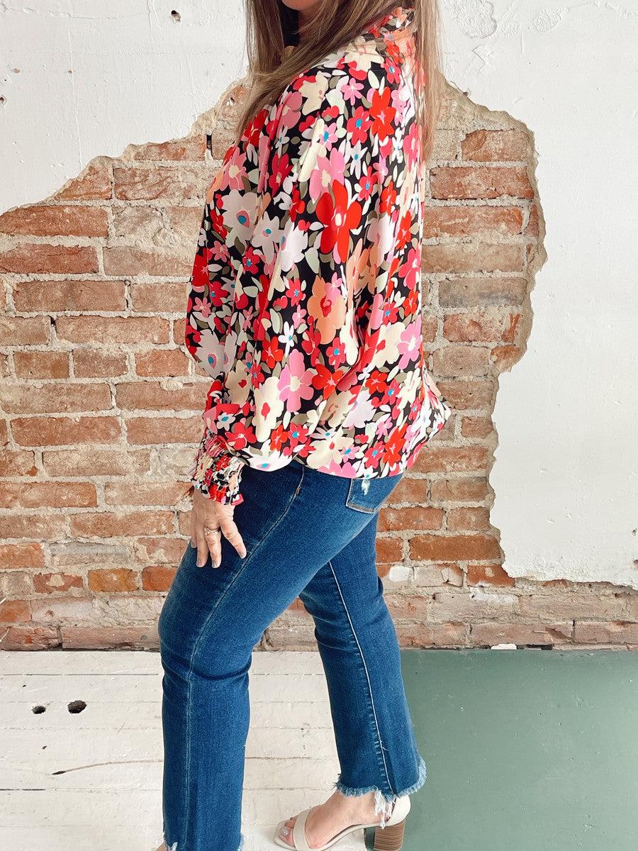 Radiant in Roses Blouse-Tops-[option4]-[option5]-[option6]-Shop-Womens-Boutique-Store