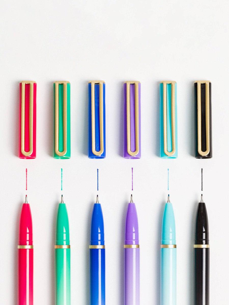 Catalina Colored Ink Felt Tip Pens, Set of 6-Gifts + Candles-[option4]-[option5]-[option6]-Shop-Womens-Boutique-Store