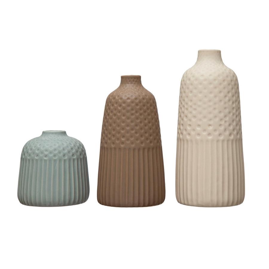 Debossed Stoneware Matte Vases-Home + Entertain-[option4]-[option5]-[option6]-Shop-Womens-Boutique-Store