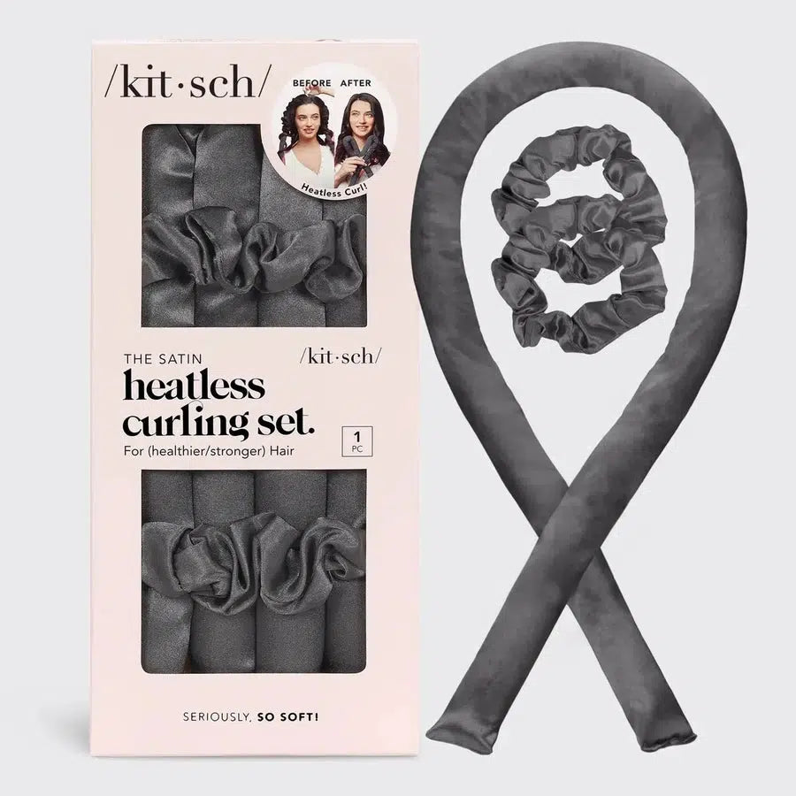 Satin Heatless Curling Set by Kitsch-Accessories-Charcoal-[option4]-[option5]-[option6]-Shop-Womens-Boutique-Store