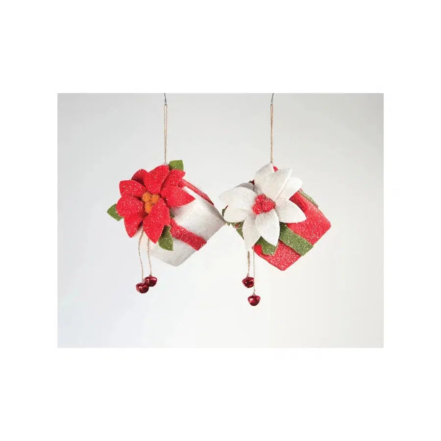 Poinsettia Present Ornaments-Home + Entertain-[option4]-[option5]-[option6]-Shop-Womens-Boutique-Store