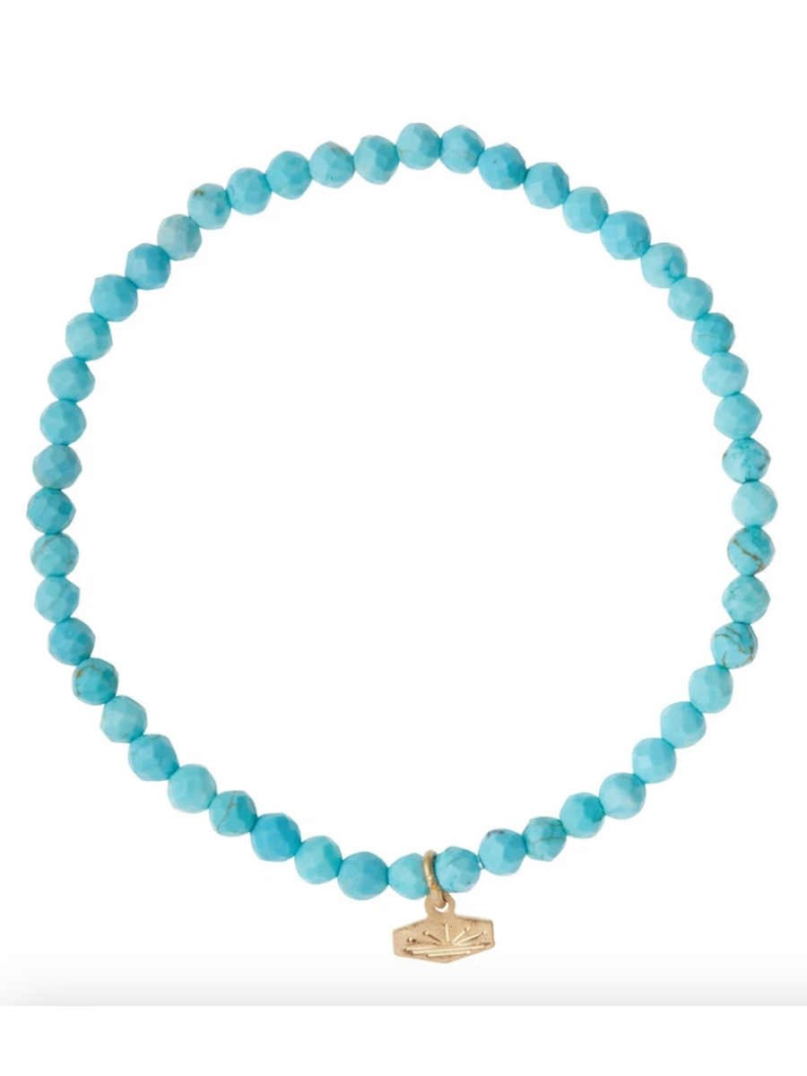 Mini Faceted Stone Stacking Bracelet-Accessories-Turquoise/Gold-[option4]-[option5]-[option6]-Shop-Womens-Boutique-Store