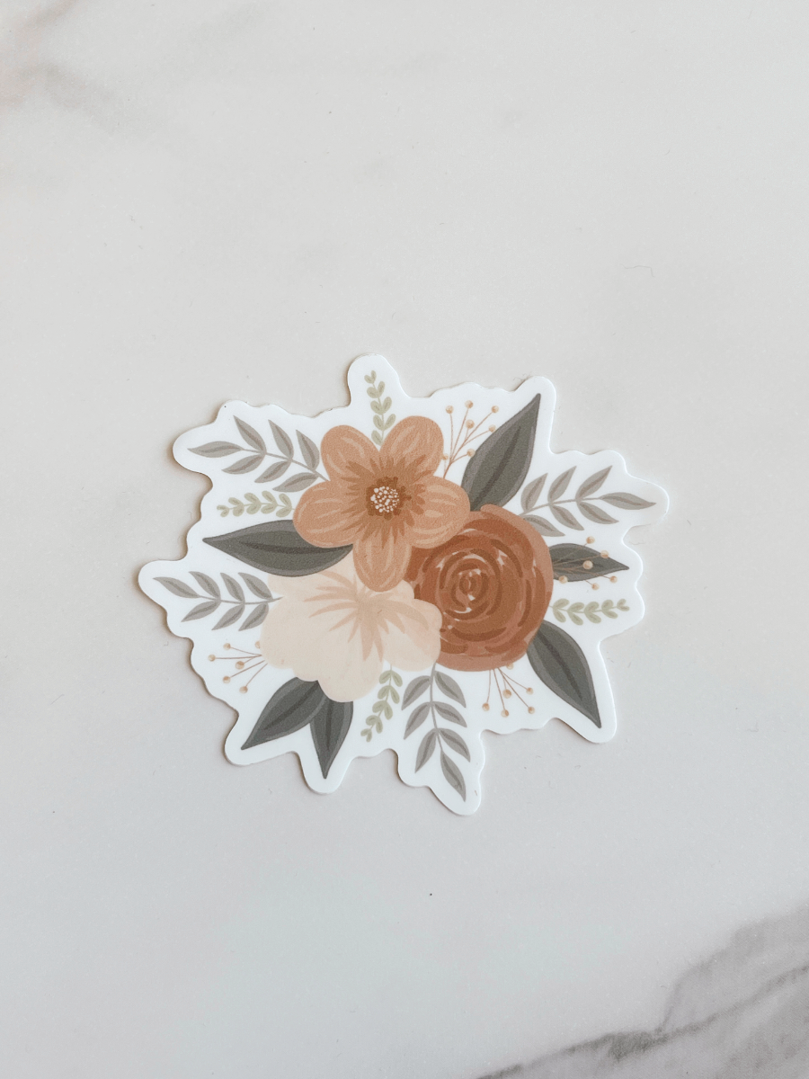 Peachy Floral Sticker-Gifts + Candles-[option4]-[option5]-[option6]-Shop-Womens-Boutique-Store