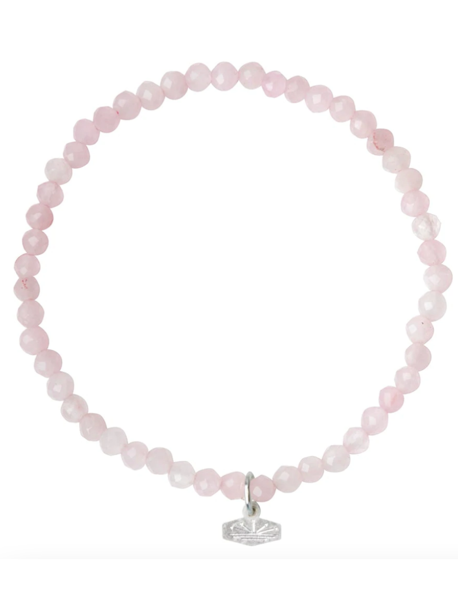 Mini Faceted Stone Stacking Bracelet-Accessories-Rose Quartz/Silver-[option4]-[option5]-[option6]-Shop-Womens-Boutique-Store