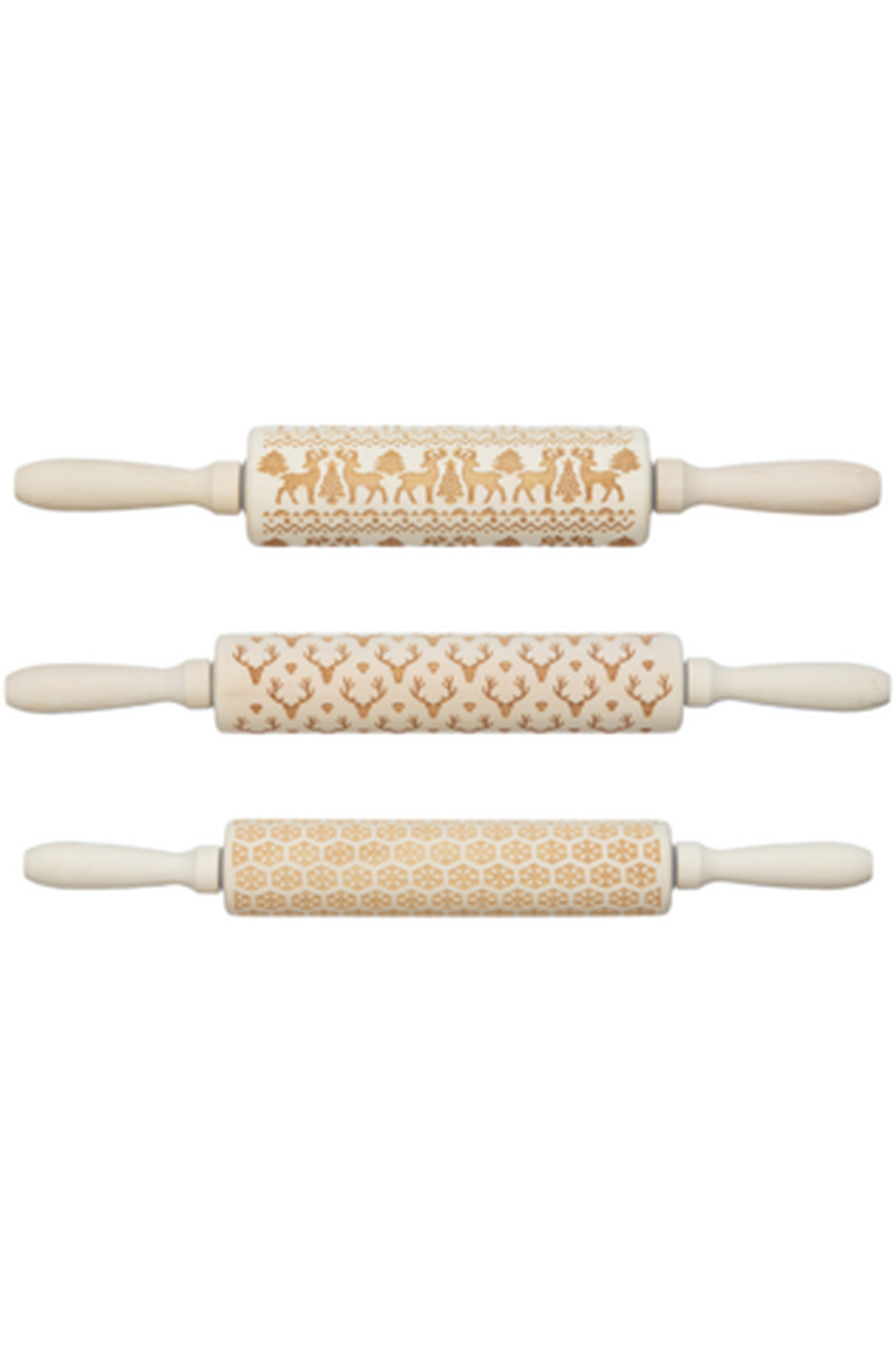Holiday Carved Wood Rolling Pin-Home + Entertain-[option4]-[option5]-[option6]-Shop-Womens-Boutique-Store