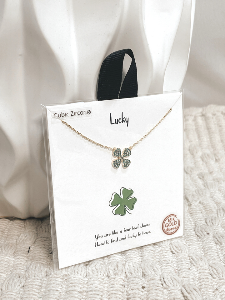Lucky Stones Shamrock Necklace-Accessories-Green-[option4]-[option5]-[option6]-Shop-Womens-Boutique-Store