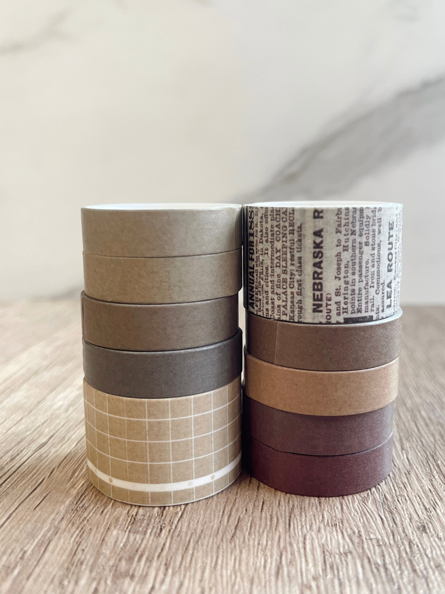 Neutral Browns Washi Tape Sets