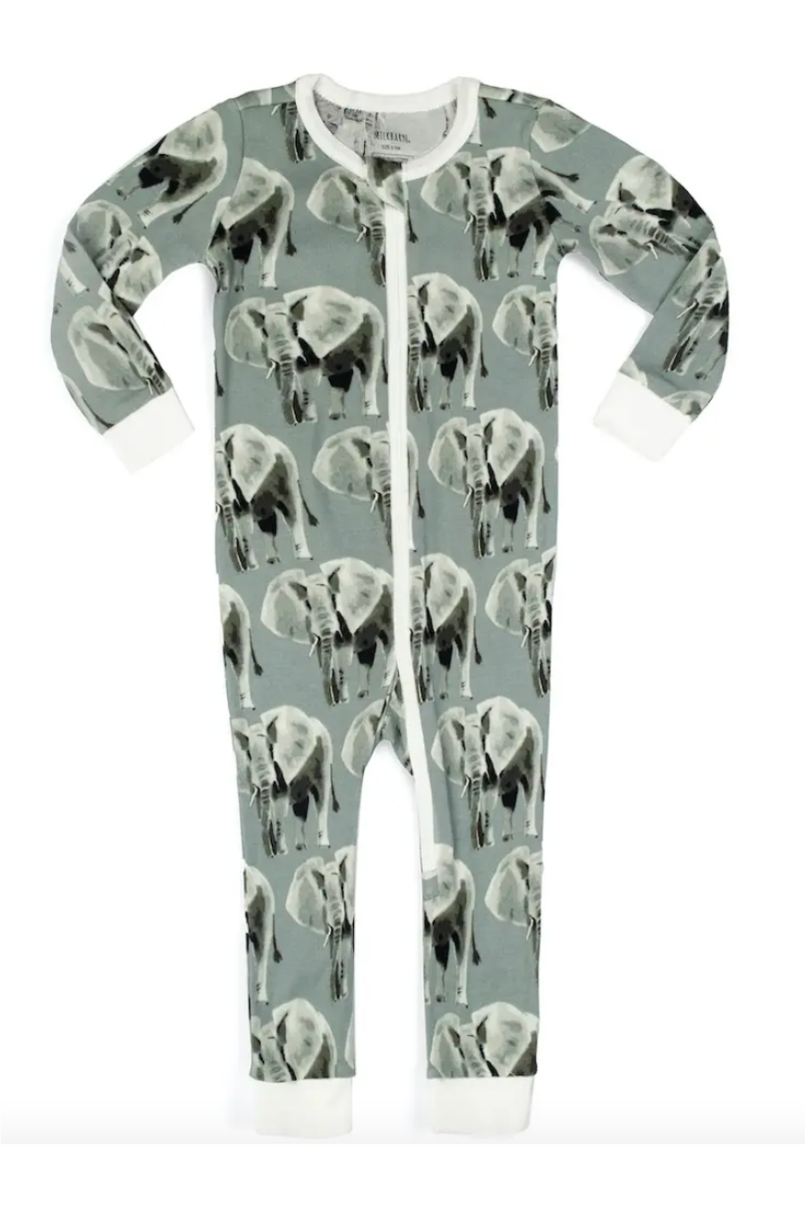 Milkbarn 6-9M Zipper Pajamas-Gifts + Candles-Grey Elephant-[option4]-[option5]-[option6]-Shop-Womens-Boutique-Store