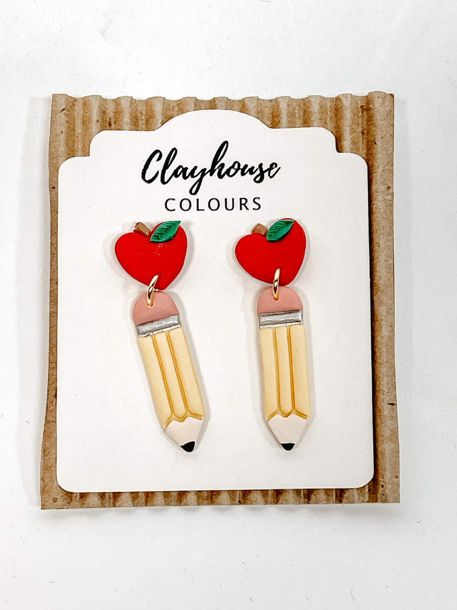 Clay Earrings-Accessories-Apple/Pencil Dangle-[option4]-[option5]-[option6]-Shop-Womens-Boutique-Store