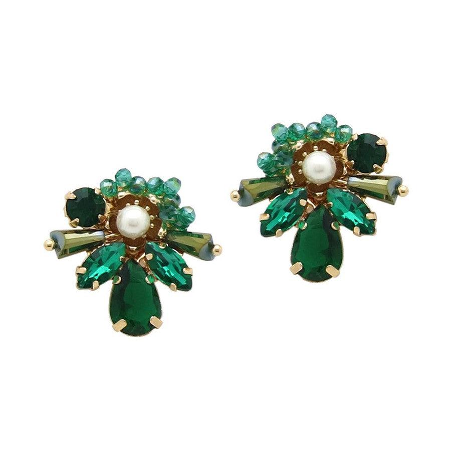 Quail Emerald Post Earrings-Accessories-[option4]-[option5]-[option6]-Shop-Womens-Boutique-Store