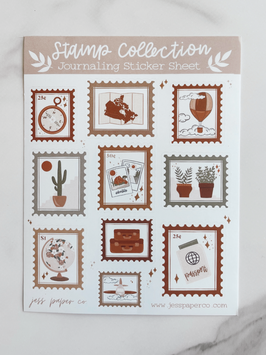 Stamp Collection Sticker Sheet-Gifts + Candles-[option4]-[option5]-[option6]-Shop-Womens-Boutique-Store