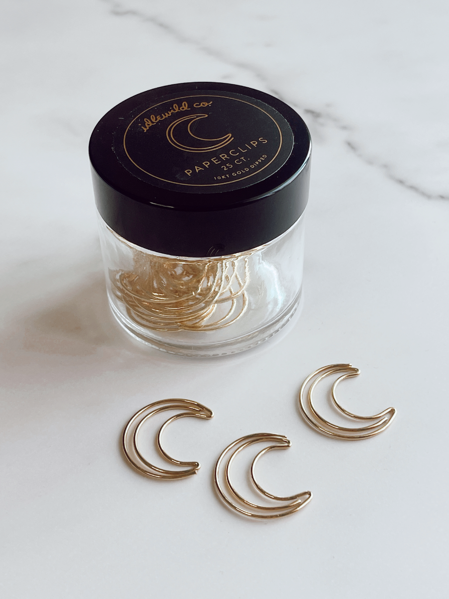 Crescent Moon Gold Plated Paper Clips-Gifts + Candles-[option4]-[option5]-[option6]-Shop-Womens-Boutique-Store