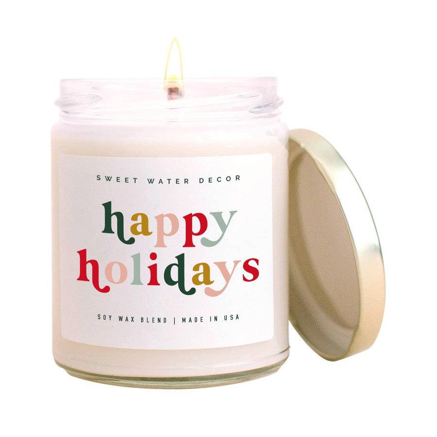Happy Holidays Soy Candle-Gifts + Candles-[option4]-[option5]-[option6]-Shop-Womens-Boutique-Store