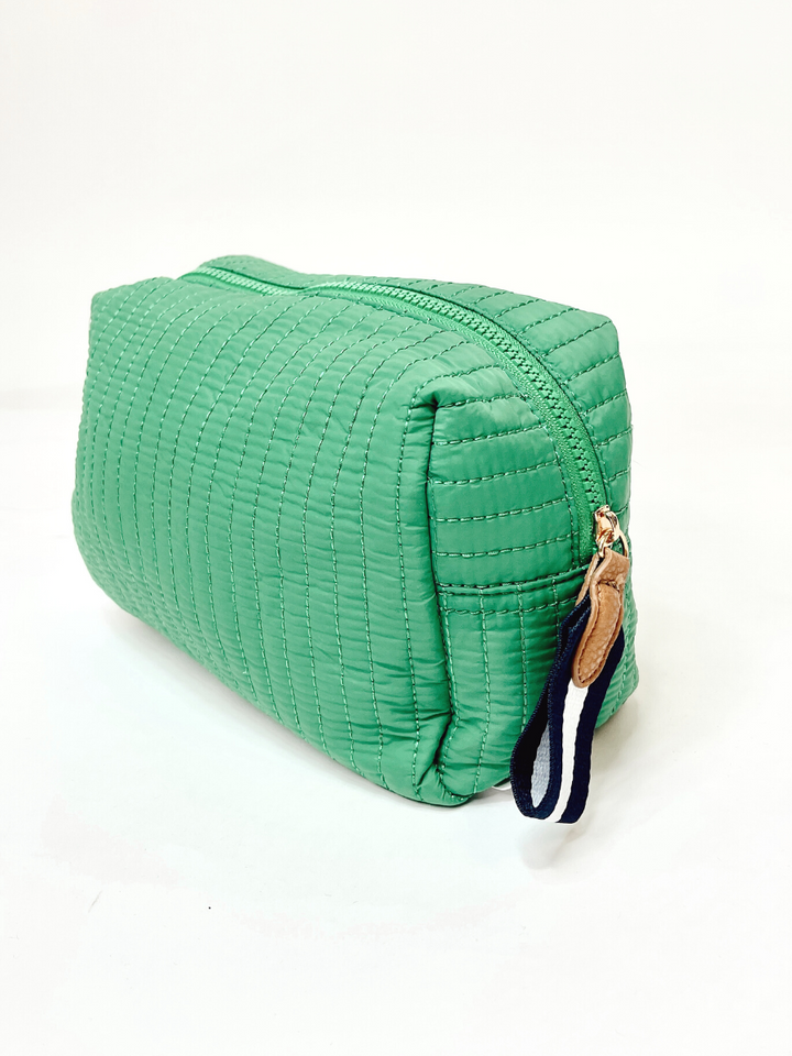 Ezra Large Boxy Cosmetic Pouch-Accessories-Green-[option4]-[option5]-[option6]-Shop-Womens-Boutique-Store