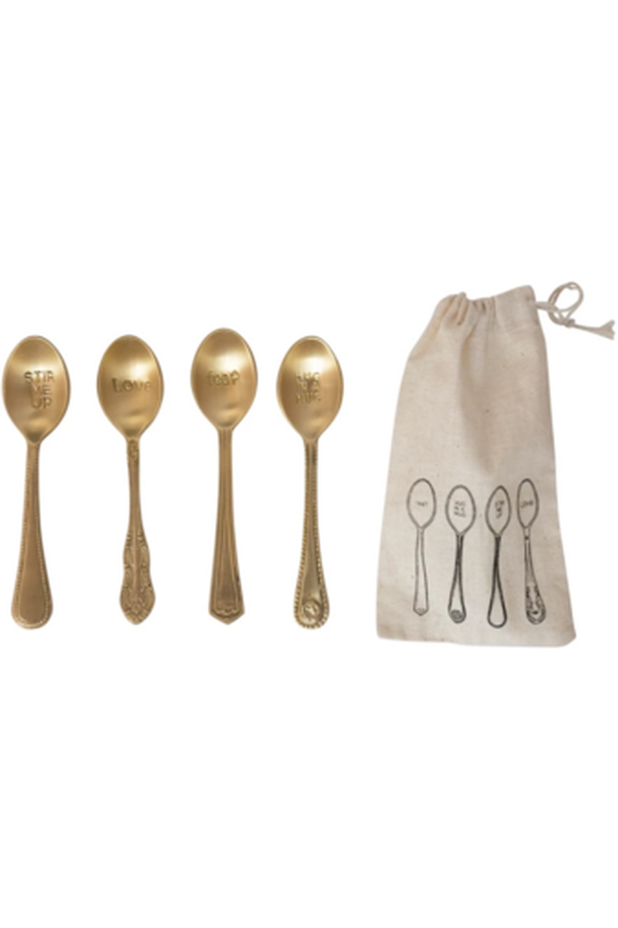 Brass Spoons with Engraved Saying, Set of 4-Home + Entertain-[option4]-[option5]-[option6]-Shop-Womens-Boutique-Store