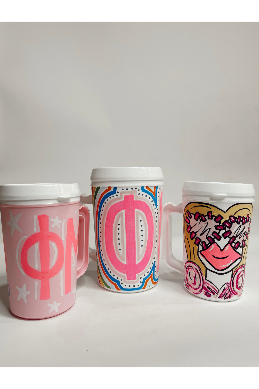 Sorority Hand Painted Mugs - Phi Mu-Gifts + Candles-[option4]-[option5]-[option6]-Shop-Womens-Boutique-Store