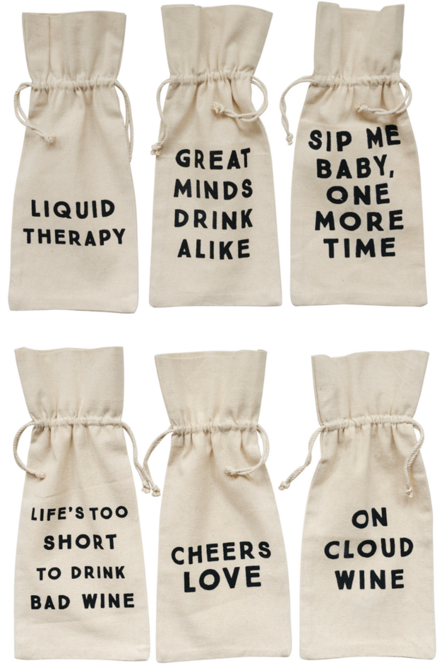 Cotton Wine Bags-Gifts + Candles-[option4]-[option5]-[option6]-Shop-Womens-Boutique-Store
