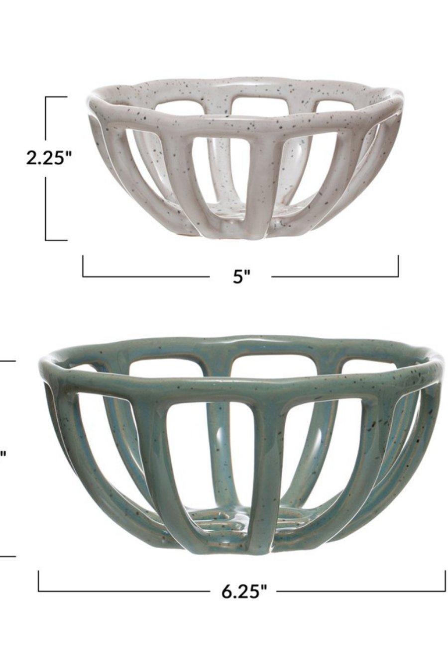 Handmade Stoneware Basket Bowls-Home + Entertain-White-[option4]-[option5]-[option6]-Shop-Womens-Boutique-Store