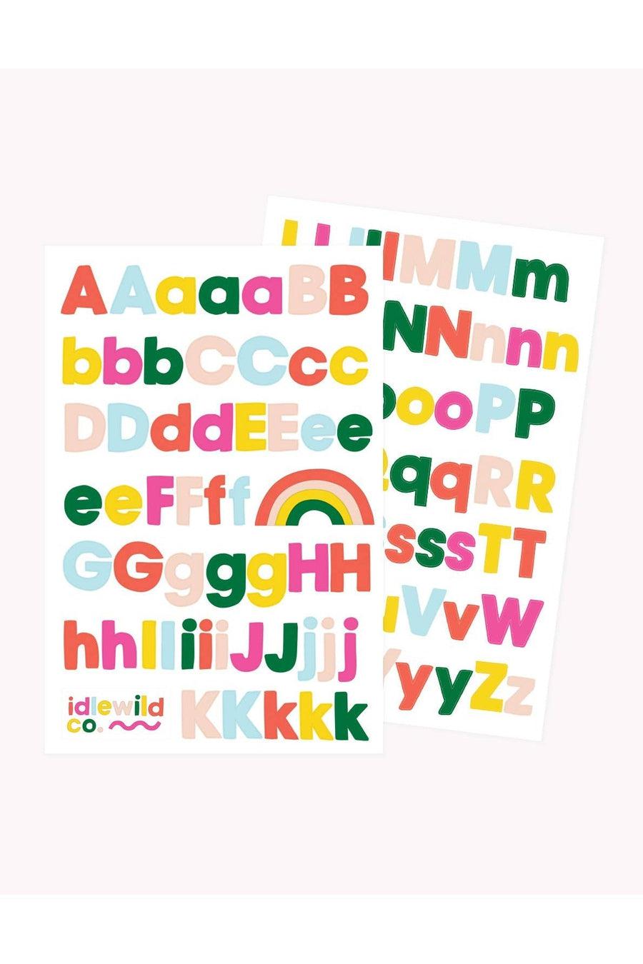 Fun & Bright Alphabet Sticker Sheets-Gifts + Candles-[option4]-[option5]-[option6]-Shop-Womens-Boutique-Store