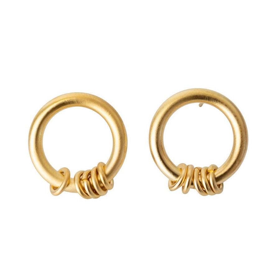 Prat Gold Post Earrings-Accessories-[option4]-[option5]-[option6]-Shop-Womens-Boutique-Store
