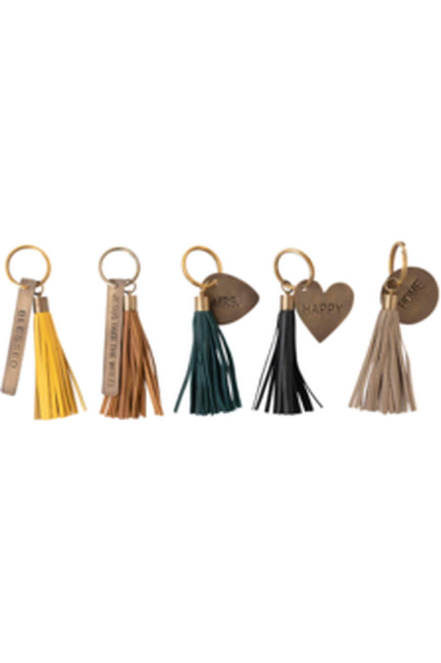 Brass Key Chain with Saying and Leather Tassel-Accessories-[option4]-[option5]-[option6]-Shop-Womens-Boutique-Store