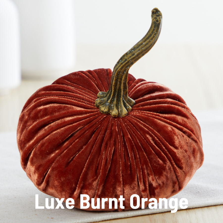 Handmade Small Velvet Pumpkins-Home + Entertain-Burnt Orange-[option4]-[option5]-[option6]-Shop-Womens-Boutique-Store